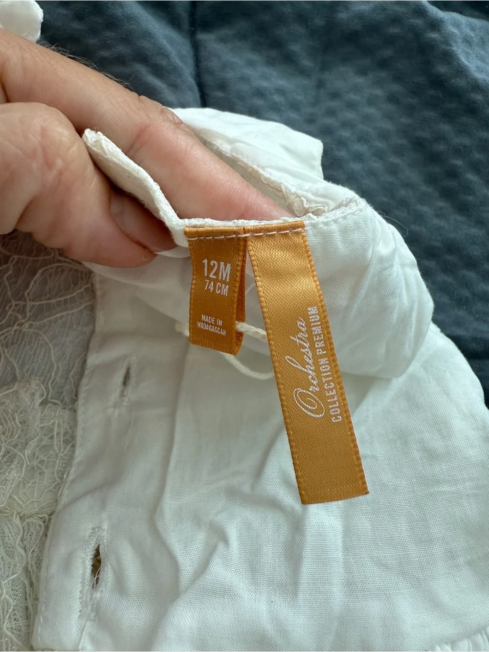 ORCHESTRA Baby girl 12M/74 cm Ivory Lace Tulle Formal Dress - like new!
